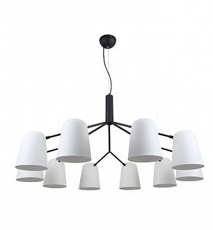 Подвесная люстра F-Promo Trick 2762-10P, D1050*H610/1560, Каркас черного цвета, металлические плафоны белого цвета