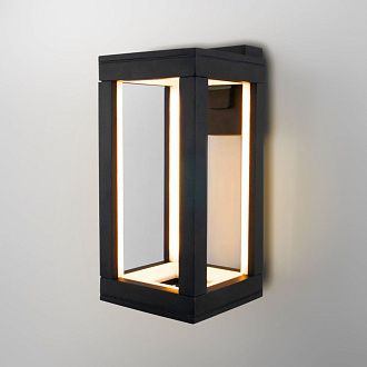 Уличный настенный светодиодный светильник Frame 3000K чёрный 1527 TECHNO LED черный Elektrostandard  4690389219108, a072090