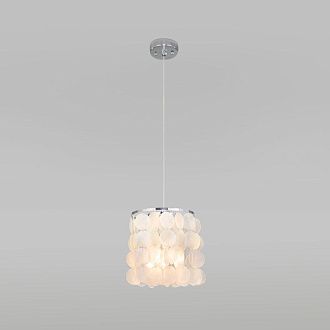 Подвесной cветильник 20*21,5*23,5-160 см, 1*E27*40W, Eurosvet Sandra, 60185/1 хром/перламутр, 4690389211614