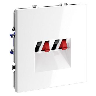 Розетка акустическая встраиваемая Voltum S70 4-местная, белый  пластик  VLS060301