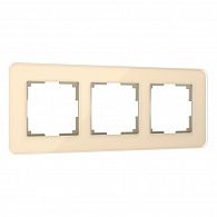 W0032443 Рамка на 3 поста Elite, айвори, стекло Werkel, 4690389180781