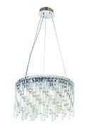 Люстра Ø500 x H300(1300), мм, 8*40W (320W), CHROME+CLEAR (Хром + Прозрачный Хрусталь) NewRgy 6073R/8A CHROME+CLEAR