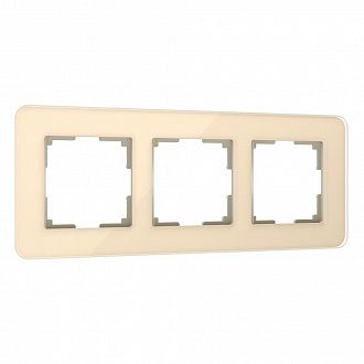 W0032443 Рамка на 3 поста Elite, айвори, стекло Werkel, 4690389180781
