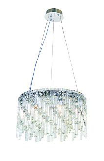 Люстра Ø500 x H300(1300), мм, 8*40W (320W), CHROME+CLEAR (Хром + Прозрачный Хрусталь) NewRgy 6073R/8A CHROME+CLEAR