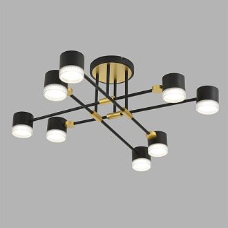Светильник подвесной 94*94*27-27 см, 8*GX53 LED*7W, Lumion Leniana LUM8307/8C, черный; золотой
