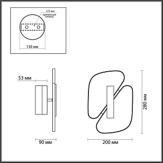 Бра 9*20*28 см, 1 LED*10W, 3000 К, Odeon Light Chiara, античная бронза 6638/10WL
