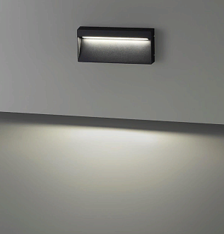 Уличный настенный светильник 20 см, 5W, 4000K, Odeon Light Vitty 6649/5WL, черный