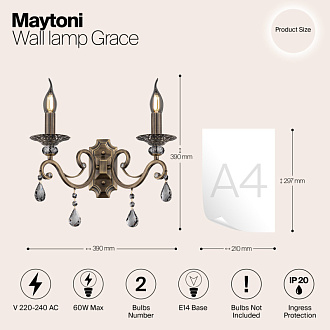 Бра Maytoni RC247-WL-02-R Бронза