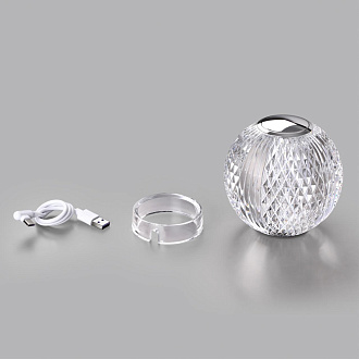 Настольный светильник 11*11*12 см, 1 LED*2W, 4000 К, Odeon Light Crystal, хром 5007/2TL