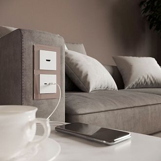 Рамка на 2 поста (латте, стекло) W0021142 Werkel 4690389183416