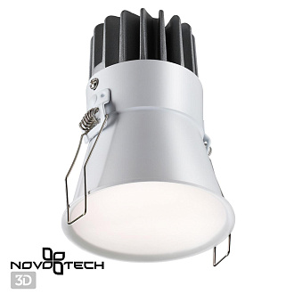 LED светильник 8 см, 12W, 3000-6000K, Novotech Lang 358908, белый, вр 6,8 см