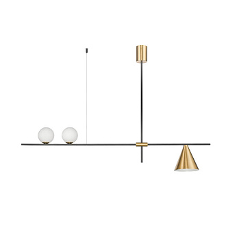 Подвесной светильник 15*115*50 см, 2+1*G9 / E27 черный, латунь Vele Luce Corda VL5534P03