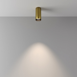 Накладной светильник 5,2*5,2*12,5 см, LED, 12W, 4000К, Maytoni Technical FOCUS LED C056CL-L12W4K-W-BS латунный
