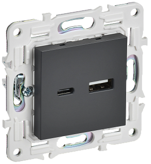 SKANDY Розетка USB A+C 3,1А SK-R14T титан IEK, SK-U22-D31-K48