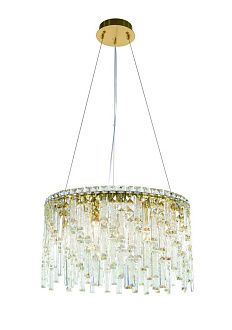 Люстра Ø500 x H300(1300), мм, 8*40W (320W), PLATING BRASS+CLEAR (Латунь + Прозрачный Хрусталь) NewRgy 6073P/8A PLATING BRASS+CLEAR