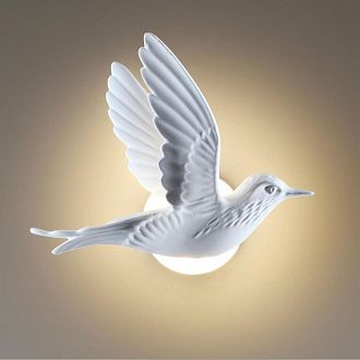 Бра с птичкой Odeon Light Colombella 4310/3WLA, 3W LED, 3000K, белый