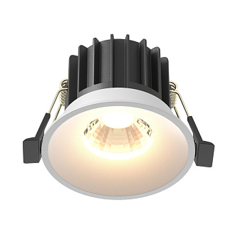 Встраиваемый светильник 8*8*6 см, LED, 12W, 3000К, Maytoni Technical ROUND DL058-12W3K-W белый, вр 7,5 см