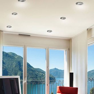 Встраиваемый светильник 8/7 см, LED, 10W, 3000К, IP44, 800 Lm NOVOTECH METIS 357586, черный, вр 7 см
