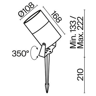 Ландшафтный светильник 16,8*10,8*13,3*22,2 см, LED*15W, 3000 К, Outdoor Bern O050FL-L15W3K Maytoni Outdoor, Белый