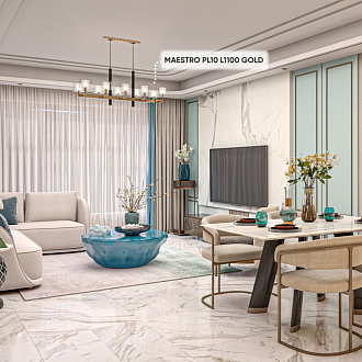 Люстра 109см Crystal Lux MAESTRO SP-PL10 L1100 GOLD Золото/черный