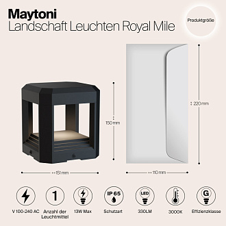 Ландшафтный светодиодный светильник 15 см Maytoni Royal Mile O019FL-L13GR3K