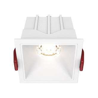 Светильник 7 см, 10W, 3000K, Maytoni Downlight Alfa LED DL043-01-10W3K-SQ-W, белый, вр 5,5*5,5 см