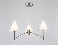 Люстра со стеклянными плафонами на штанге **59- см, 3*E14*40W, K, Ambrella Light High Light LH57121, никель