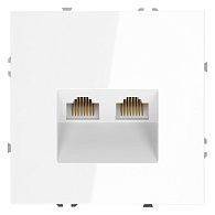 Розетка компьютерная встраиваемая Voltum S70 двойная RJ45+RJ45 кат.6, белый  пластик  VLS060201