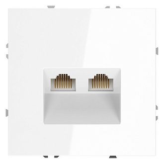 Розетка компьютерная встраиваемая Voltum S70 двойная RJ45+RJ45 кат.6, белый  пластик  VLS060201