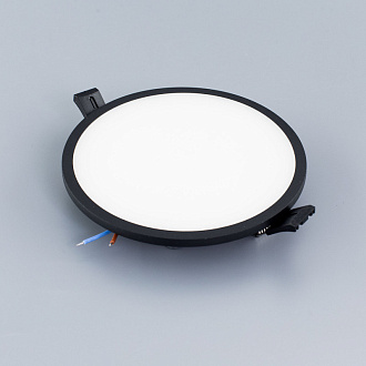 Светильник, 14 см, 15W, 3000К, черный, теплый свет, Citilux Омега CLD50R152, встраиваемый светодиодный