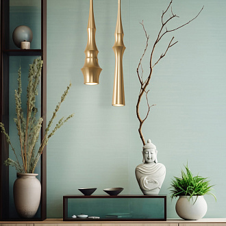Подвесной светильник 8*180 см, LED, 6W, 4000К, Favourite Ipsam 4329-1P латунный