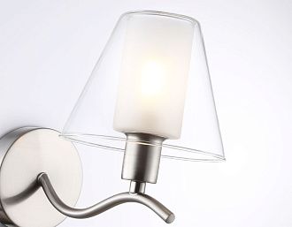 Бра со стеклянным плафоном 23*14*20- см, 1*E14*40W, K, Ambrella Light High Light LH57085, никель
