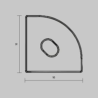 Комплект заглушек (для профиля 16×16) 2 шт., ALM-1616R-B-EC 642029, 1*2*2 см, Maytoni Led Strip 642029, Черный