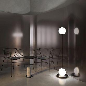 Торшер 28*28*-140 см, *LED*20W, 3000K, Maytoni Twins MOD427FL-L20B3K, Черный и Хром