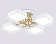 Люстра светодиодная на штанге 55*55*15- см, **W, 3000-6000K, Ambrella Light Comfort FL516341, белый, золото