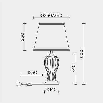 Настольный светильник 60*36* см, 1x60ВтW, , Белый MODELUX ML.6055.01TL WH