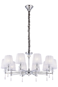 Люстра Ø890 x H420(1600), мм, 10*40W (400W), CHROME (Хром) NewRgy 8902/10CR CHROME