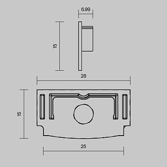 Комплект заглушек (для профиля 61×14) 2 шт., ALM-6114-B-EC 642013, 1*3*2 см, Maytoni Led Strip 642013, Черный