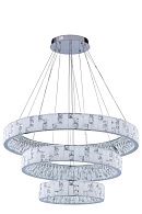 Люстра Ø900 (680) (450), мм, 200W 3000-6000K, CHROME+CLEAR (Хром + Прозрачный Хрусталь) NewRgy 6029R/200W CHROME+CLEAR