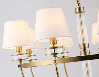Подвесная люстра с абажурами **99- см, 8*E14*40W, K, Ambrella Light High Light LH71253, латунь