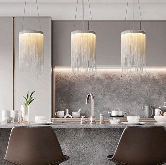 Светильник подвесной SAPFIR SPF-11162 СЕРЕБРО  D200*335/H1500/1/LED/15W/3000-6500K COVER 24-05