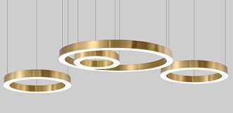 Люстра Light Ring Horizontal D30 Золото 30*4,5*5,5 см, 1*LED*24W, 4000K, ImperiumLoft 40.1454, Золотистый