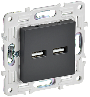 SKANDY Розетка USB A+A 3,1А SK-R15T титан IEK, SK-U21-D31-K48