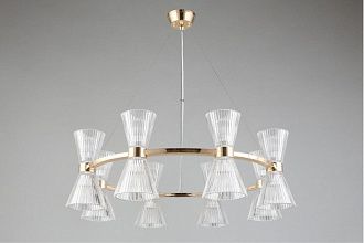 Подвесная люстра 85*70-170 см, 16*E14, 40W, Aployt Elinor APL.801.03.16, золотой
