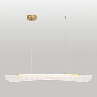 Линейно-подвесной светильник 102*35-150 см, 1*LED, 18W, 4000K, Lussole Calvert LSP-7368, матовое золото