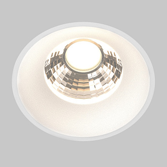Встраиваемый светильник 7,4*7,4*6 см, LED, 12W, 3000К, Maytoni Technical ROUND DL058-12W3K-TRS-W белый, вр 7,5 см