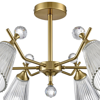 Люстра потолочная 71,5*33,5 см, 6*E14 Lumion Aurica 8046/6C латунь