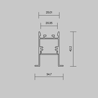 Алюминиевый профиль встраиваемый скрытого монтажа 35x42 (Черный, 2 м), ALM-3542-B-2M 632015, 200*3*4 см, Maytoni  632015, Черный