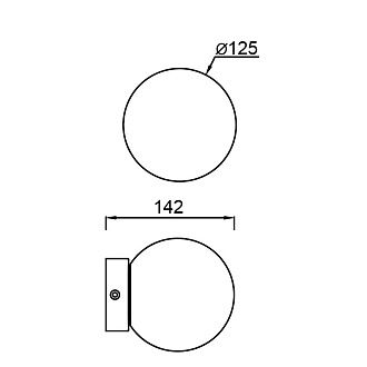 Светильник 12,5*14,2 см, *LED*6W, 3000K, Mantra Puebla MAN8889, черный