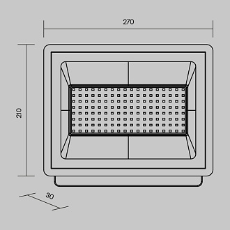 Прожектор 27 см, 100W, 6500K, Maytoni Flood FL001-L100B6K, черный